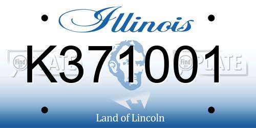 K371001 Illinois License Plate