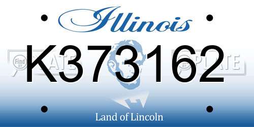 K373162 Illinois License Plate
