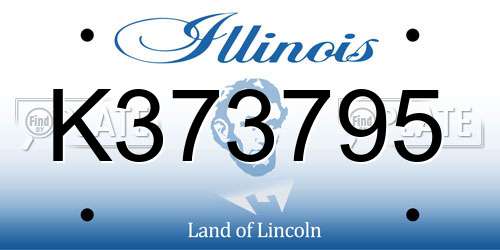 K373795 Illinois License Plate