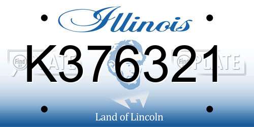 K376321 Illinois License Plate
