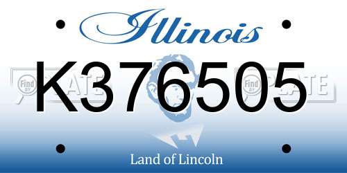 K376505 Illinois License Plate