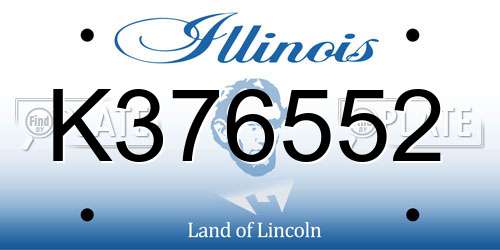 K376552 Illinois License Plate