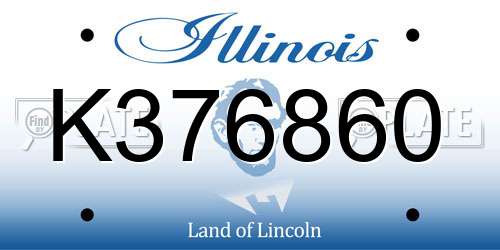K376860 Illinois License Plate