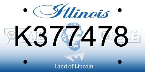 K377478 Illinois License Plate