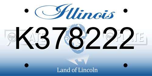 K378222 Illinois License Plate