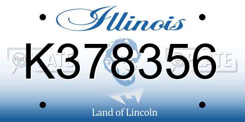 K378356 Illinois License Plate