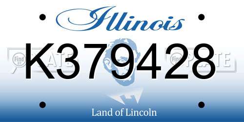 K379428 Illinois License Plate