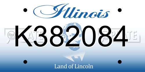 K382084 Illinois License Plate