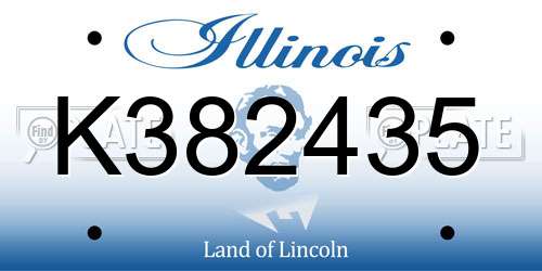 K382435 Illinois License Plate