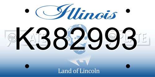 K382993 Illinois License Plate