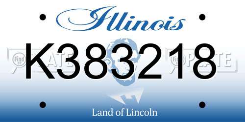 K383218 Illinois License Plate