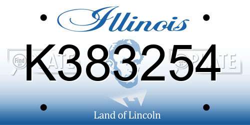 K383254 Illinois License Plate