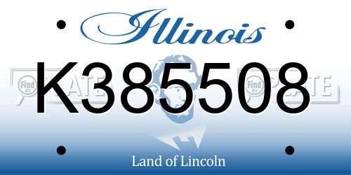 K385508 Illinois License Plate