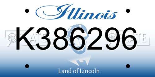 K386296 Illinois License Plate