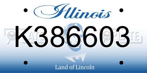 K386603 Illinois License Plate