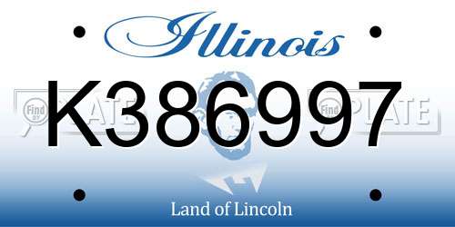 K386997 Illinois License Plate