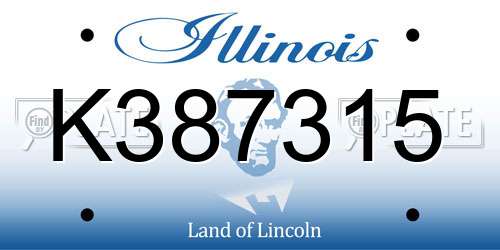 K387315 Illinois License Plate
