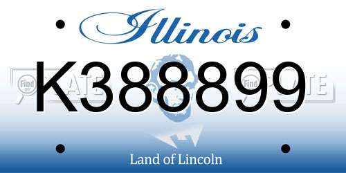 K388899 Illinois License Plate
