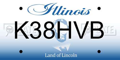 K38HVB Illinois License Plate