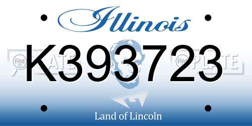 K393723 Illinois License Plate