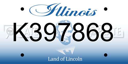 K397868 Illinois License Plate