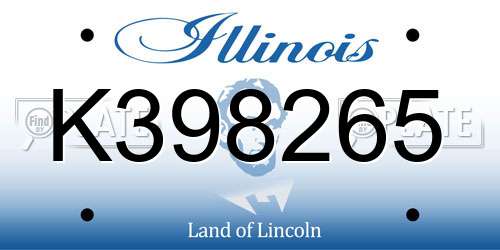K398265 Illinois License Plate