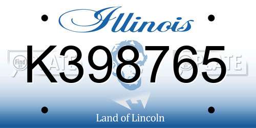 K398765 Illinois License Plate