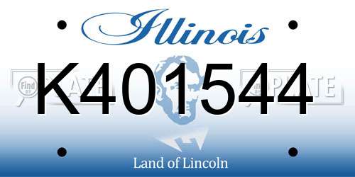 K401544 Illinois License Plate
