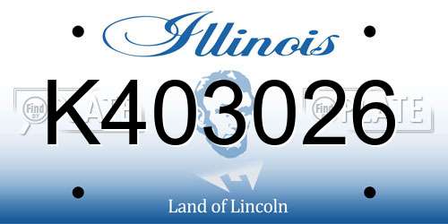 K403026 Illinois License Plate