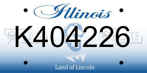 K404226 Illinois License Plate