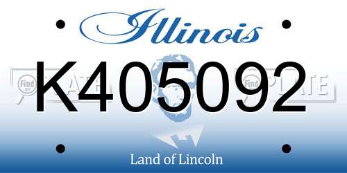 K405092 Illinois License Plate