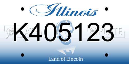 K405123 Illinois License Plate
