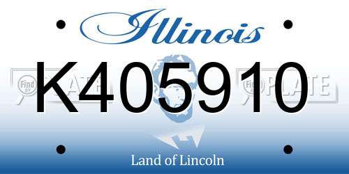 K405910 Illinois License Plate