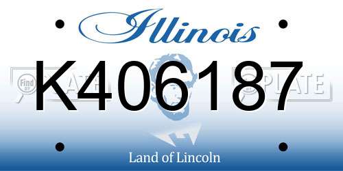 K406187 Illinois License Plate