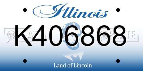 K406868 Illinois License Plate