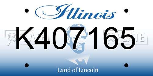 K407165 Illinois License Plate