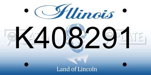 K408291 Illinois License Plate