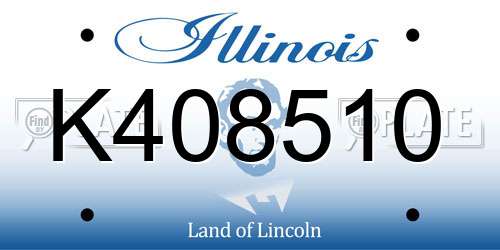 K408510 Illinois License Plate