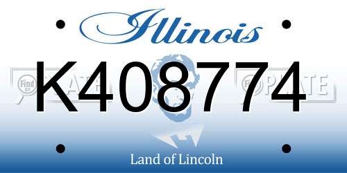 K408774 Illinois License Plate
