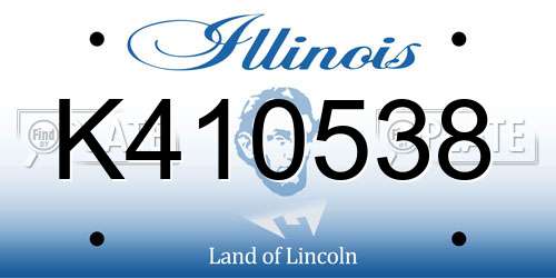 K410538 Illinois License Plate