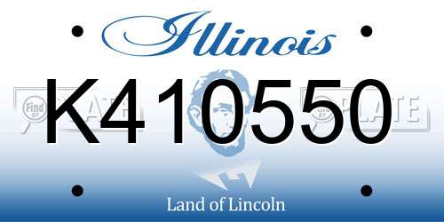 K410550 Illinois License Plate