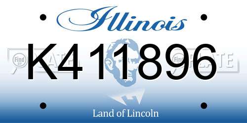 K411896 Illinois License Plate