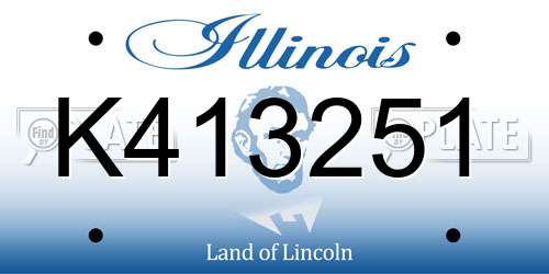 K413251 Illinois License Plate
