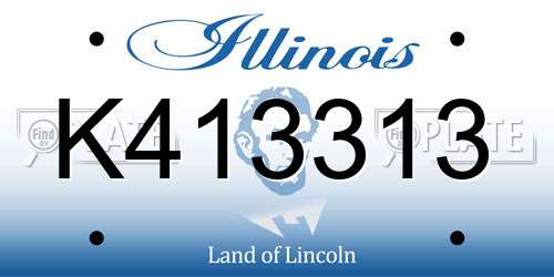 K413313 Illinois License Plate