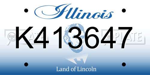 K413647 Illinois License Plate