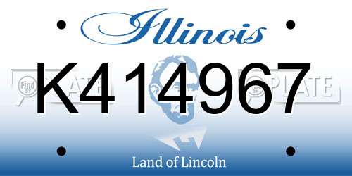 K414967 Illinois License Plate
