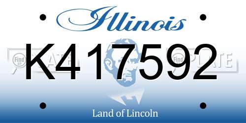 K417592 Illinois License Plate