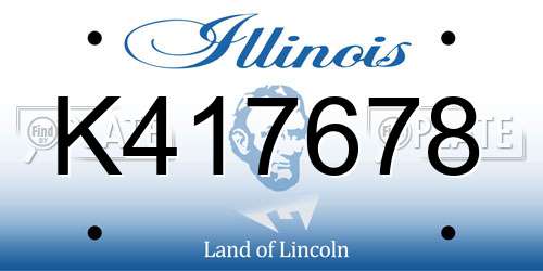 K417678 Illinois License Plate