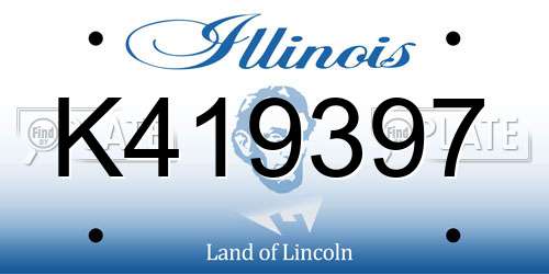 K419397 Illinois License Plate