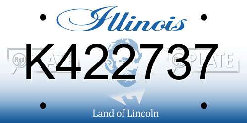 K422737 Illinois License Plate